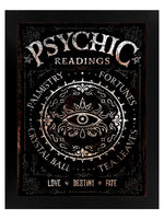 Framed Psychic Readings Mirrored Tin Sign