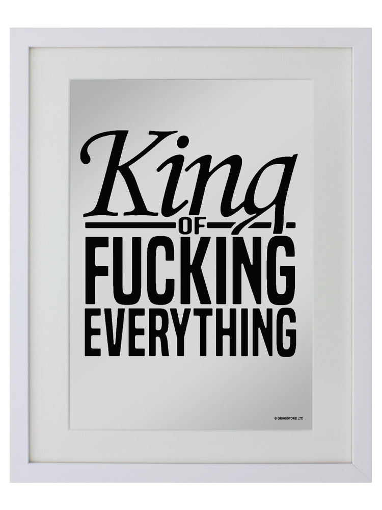 King of Fucking Everything Mirrored Greet Tin Card