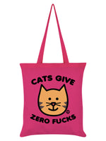 Pop Factory Cats Give Zero Fucks Pink Tote Bag
