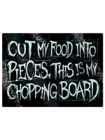 Rectangular Cut My Food Into Pieces Smooth Glass Chopping Board
