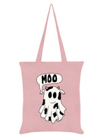 Moo! Ghost Cow Light Pink Tote Bag