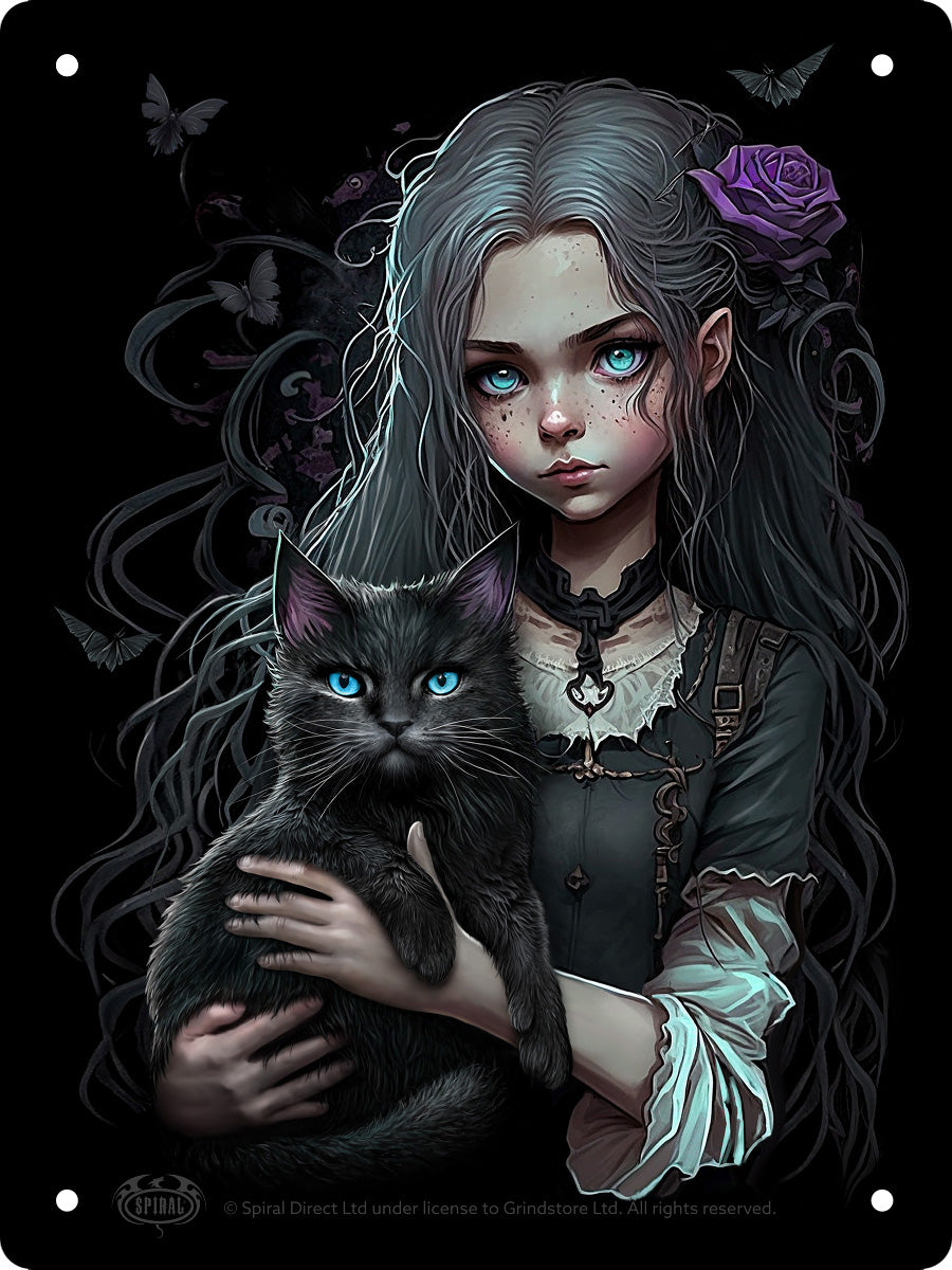 Spiral Goth Familiar Mini Tin Sign