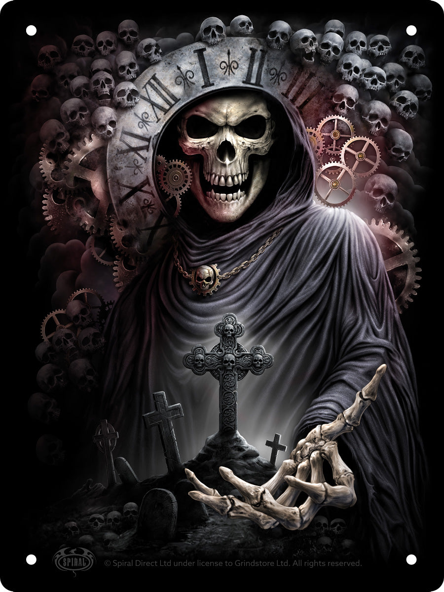 Spiral Reaper Time Mini Tin Sign