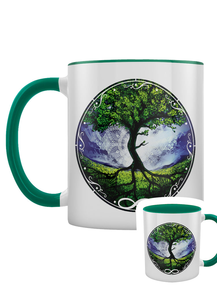 Spiritual Tree Of Life Green Inner 2-Tone Mug