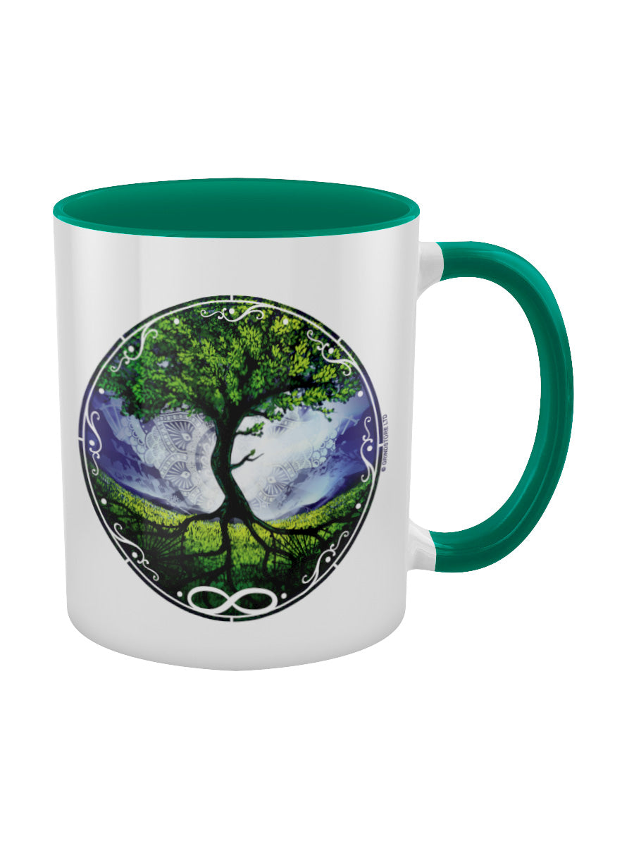 Spiritual Tree Of Life Green Inner 2-Tone Mug
