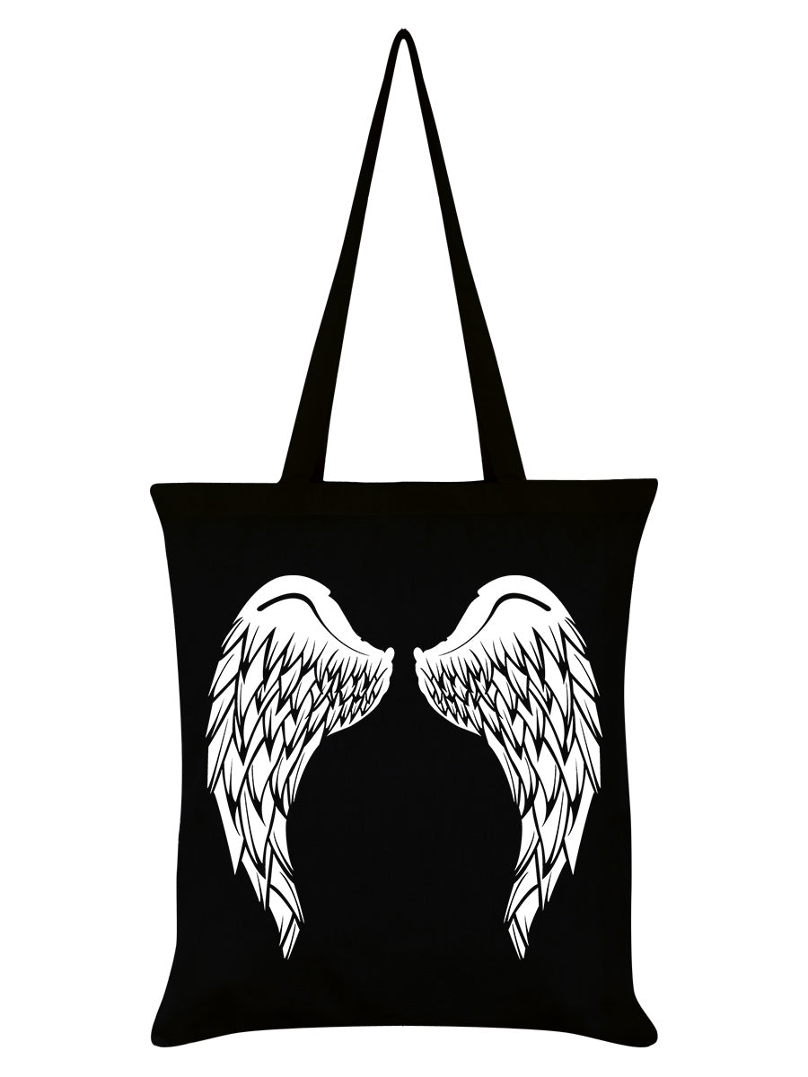 Angel Wings Black Tote Bag