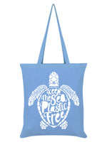 Keep The Sea Plastic Free Sky Blue Tote Bag