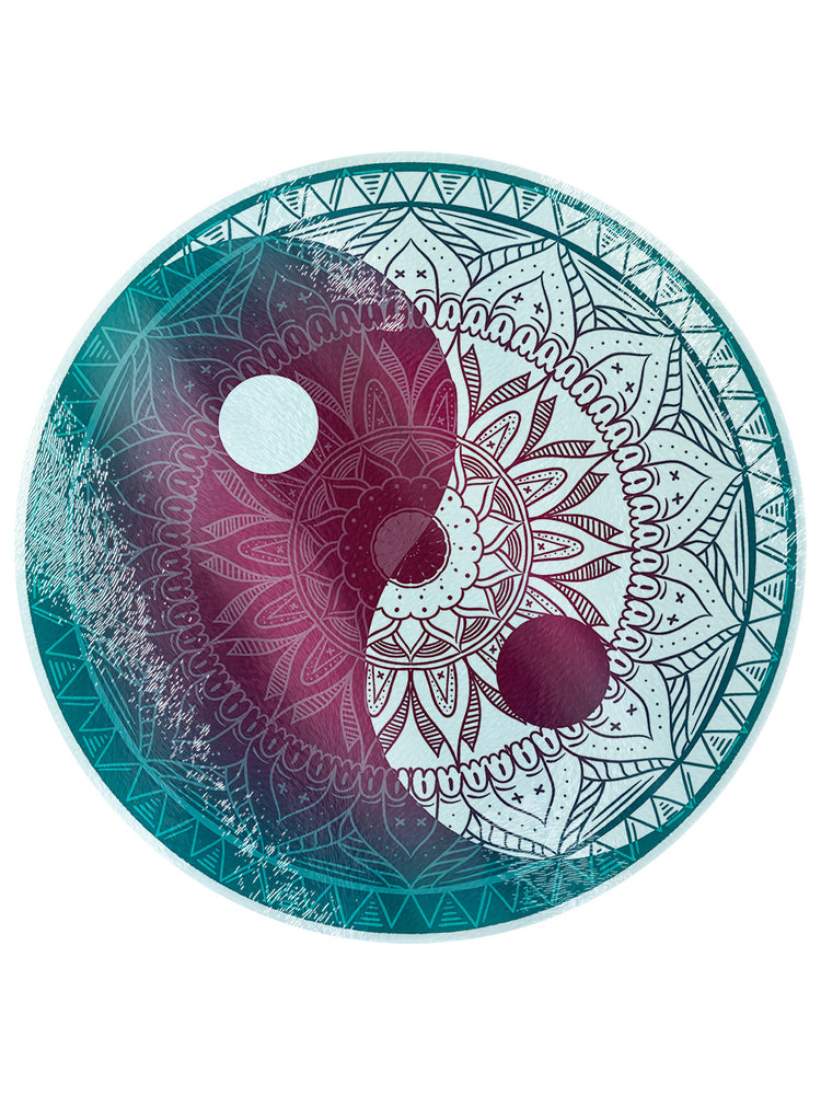 Unorthodox Collective Yin Yang Circular Glass Chopping Board
