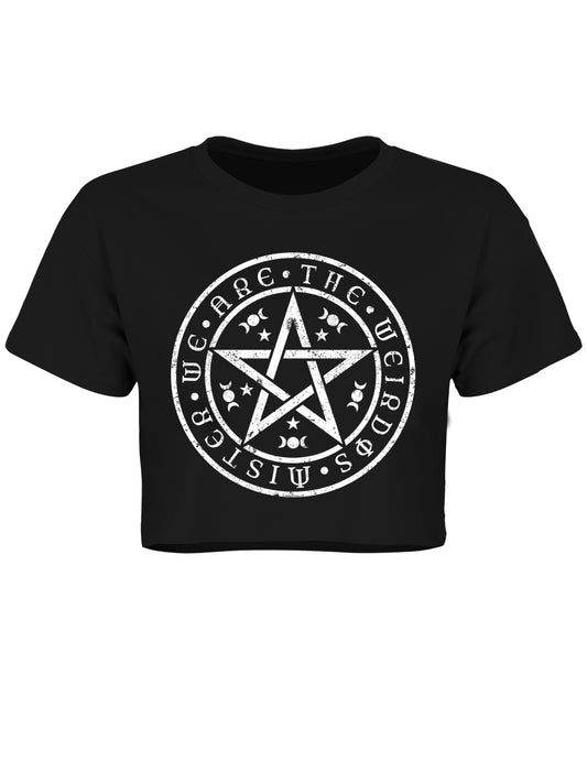 We Are The Weirdos Mister Pentagram Ladies Black Crop Top