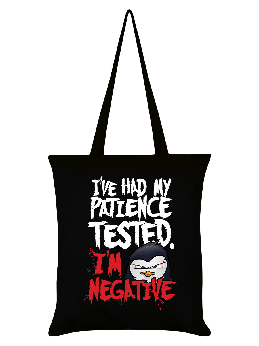 Psycho Penguin Patience Black Tote Bag