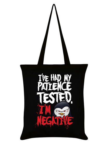 Psycho Penguin Patience Black Tote Bag