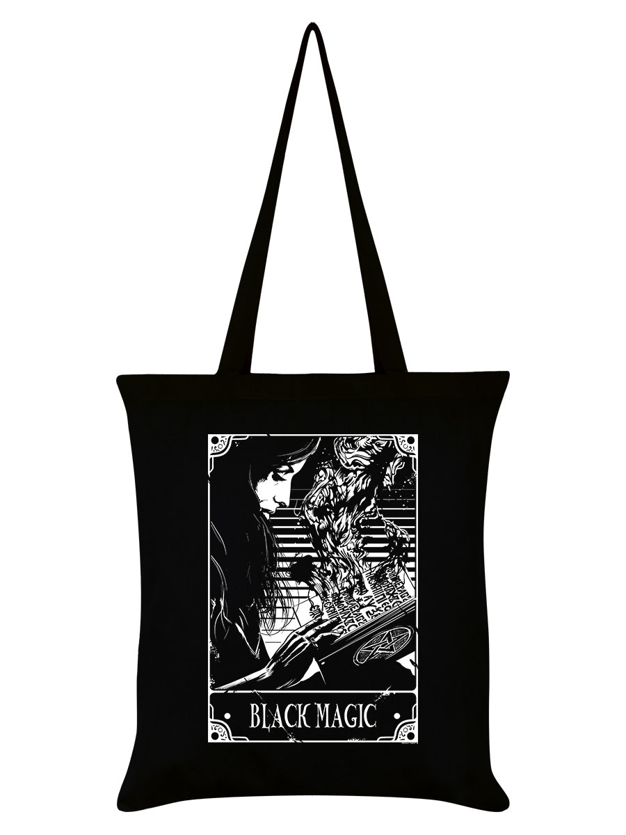 Deadly Tarot - Black Magic Black Tote Bag