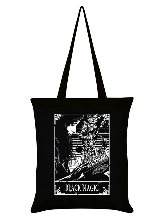 Deadly Tarot - Black Magic Black Tote Bag