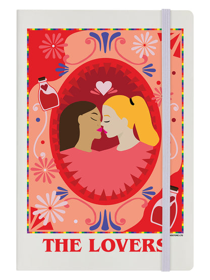 Deadly Tarot Pride - The Lovers Cream A5 Hard Cover Notebook