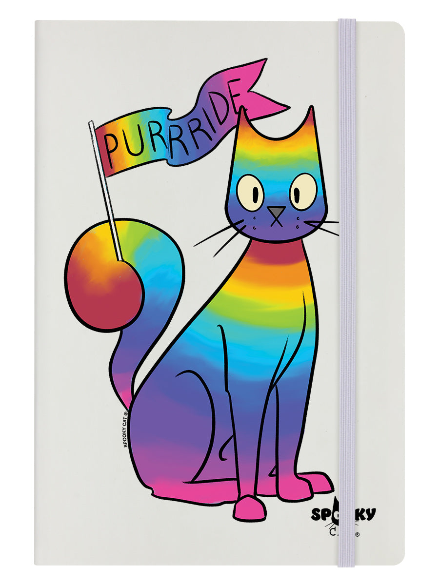 Spooky Cat Purride Cream A5 Hard Cover Notebook