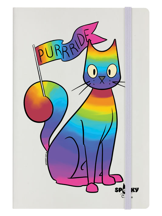 Spooky Cat Purride Cream A5 Hard Cover Notebook