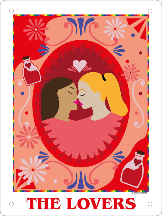 Deadly Tarot Pride - The Lovers Mini Tin Sign