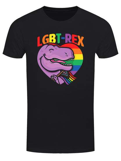 LGBT-Rex Pride Flag Men's Black T-Shirt