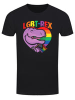 LGBT-Rex Pride Flag Men's Black T-Shirt