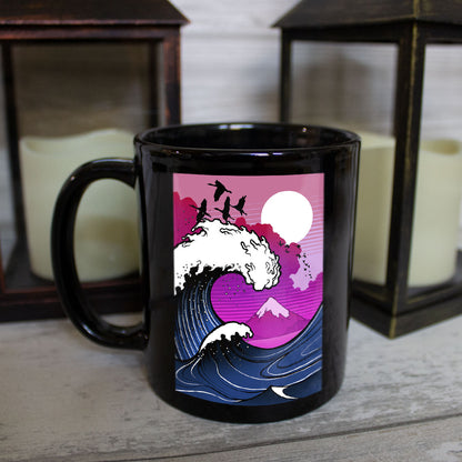 The Great Wave Black Mug