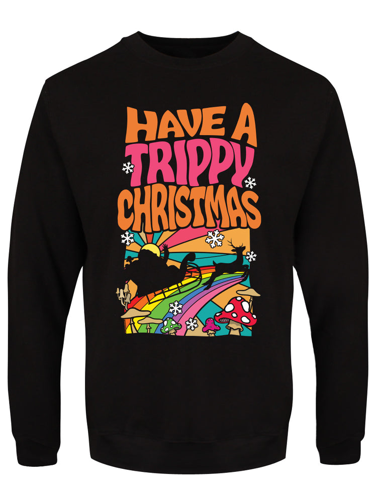 Trippy Christmas Black Christmas Jumper
