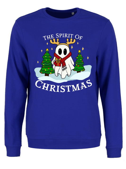 The Spirit of Christmas Ladies Royal Blue Christmas Jumper