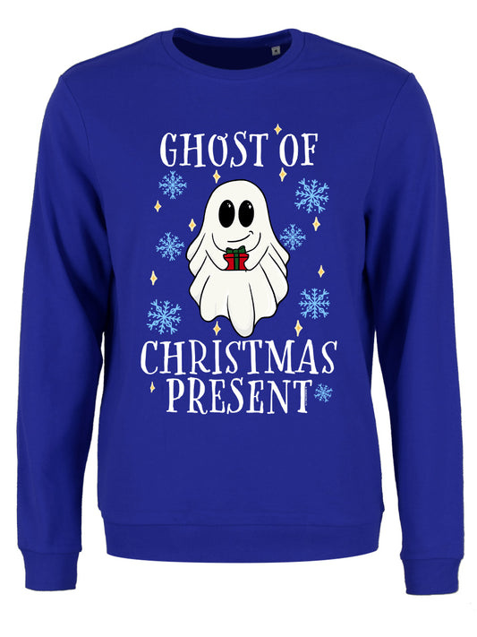 Christmas Spirit Ouija Ladies Royal Blue Christmas Jumper