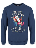 'Tis The Season To Be Grumpy Airforce Blue Christmas Jumper