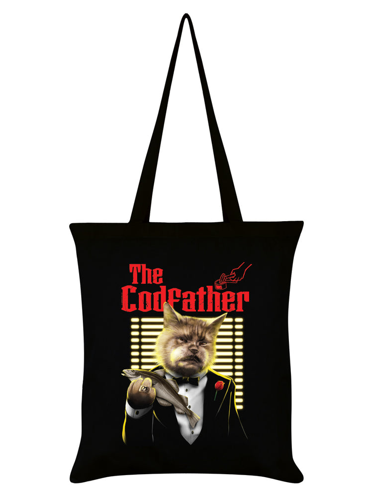 Horror Cats The Codfather Black Tote Bag