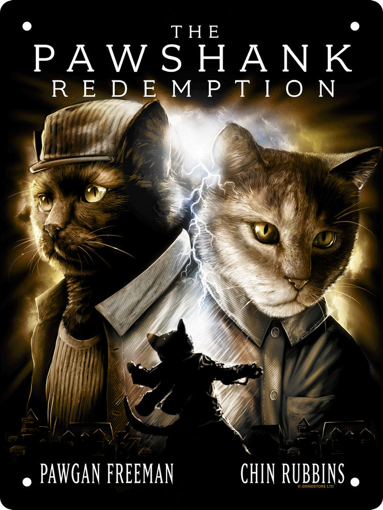 Horror Cats The Pawshank Redemption Mini Tin Sign