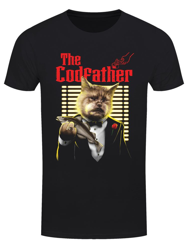 Horror Cats The Codfather Men's Black T-Shirt