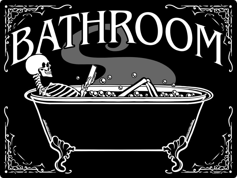 Bathroom Skeleton Large Tin Sign