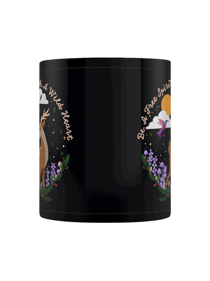 Forest Friends Free Spirit Black Mug