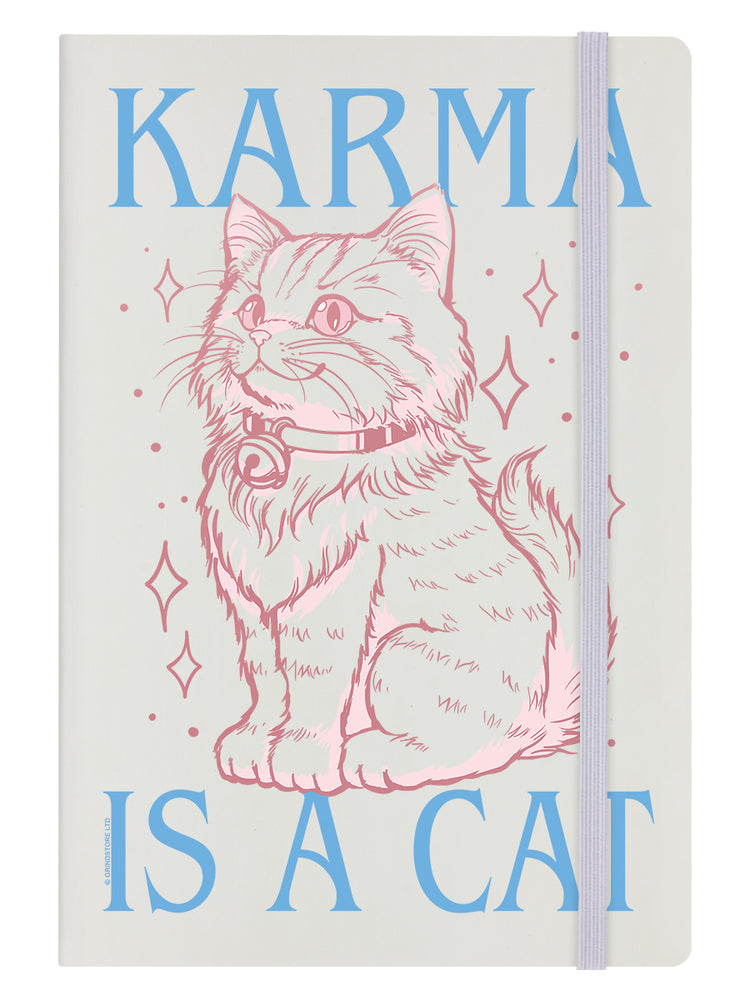 Karma Is A Cat Cream Notebook