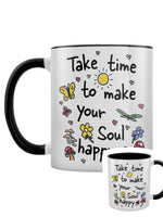Take Time To Make Your Soul Happy Black Inner 2-Tone Mug