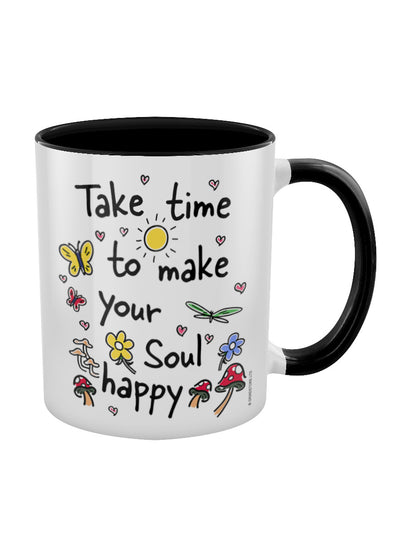 Take Time To Make Your Soul Happy Black Inner 2-Tone Mug