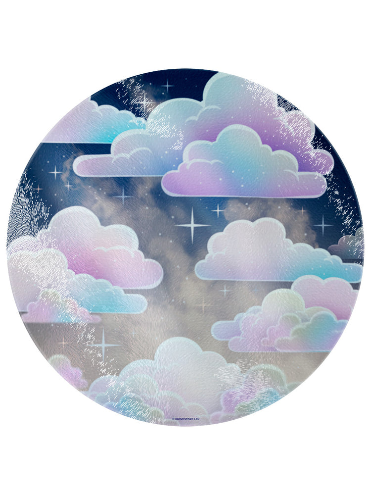 Pastel Clouds Circular Chopping Board