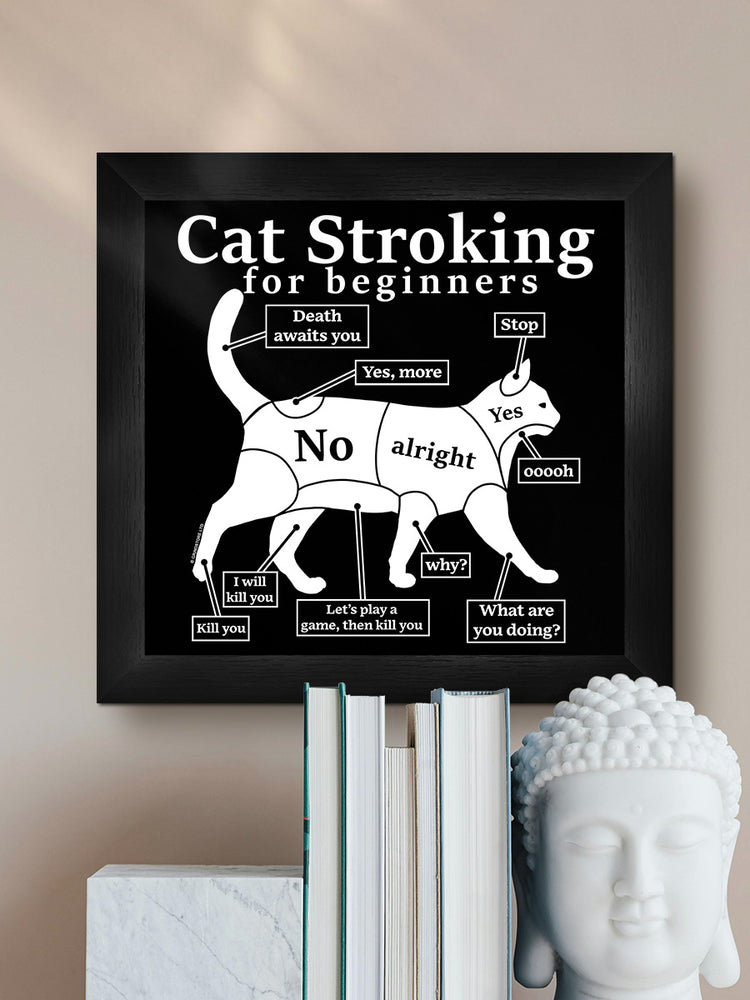 Cat Stroking For Beginners Framed Print