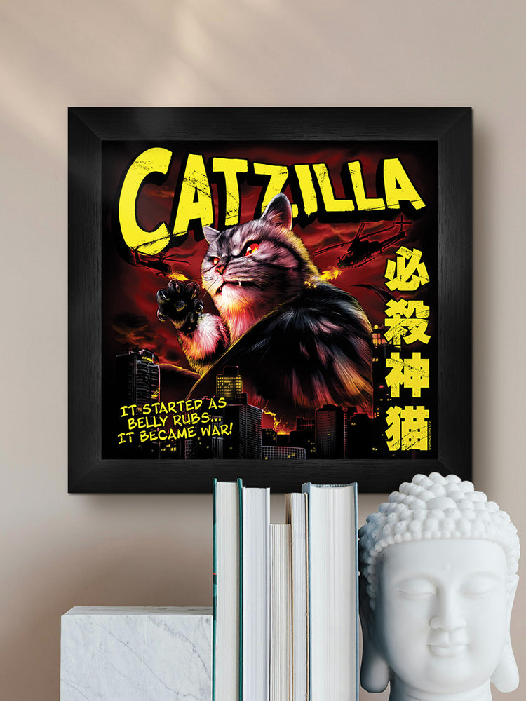 Horror Cats Catzilla Framed Print