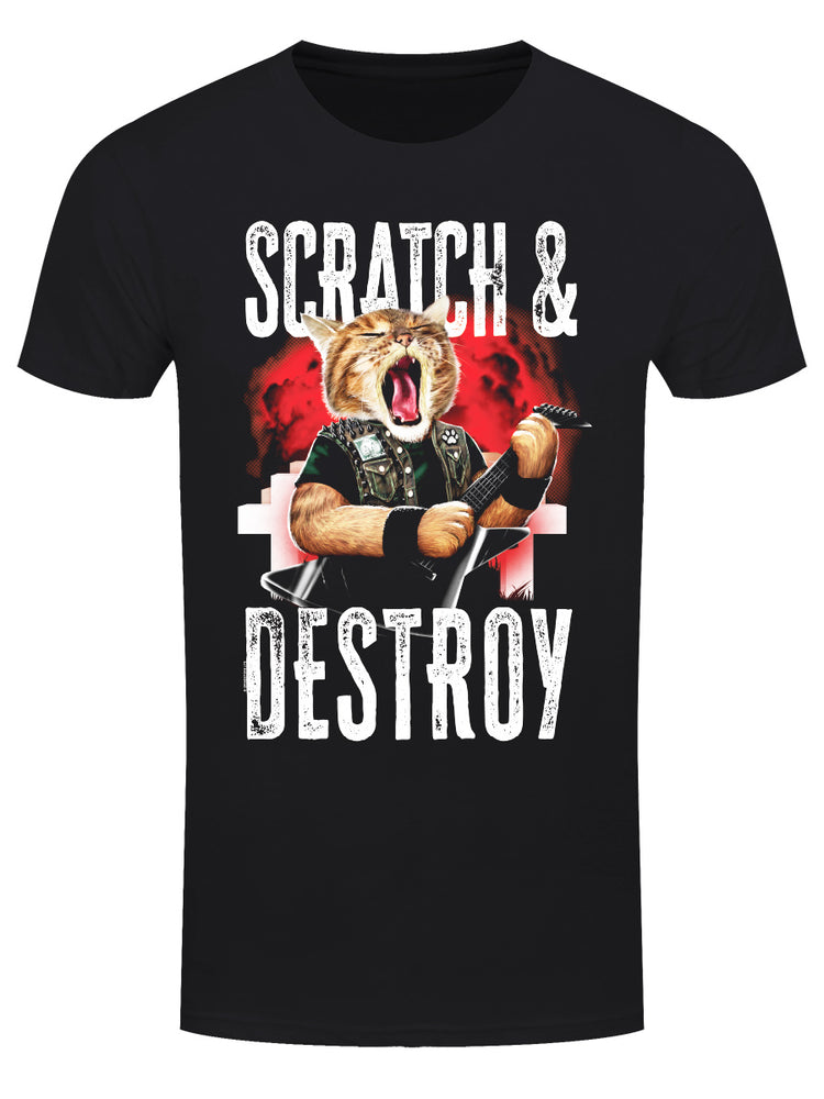Playlist Pets Scratch & Destroy Men's Black T-Shirt