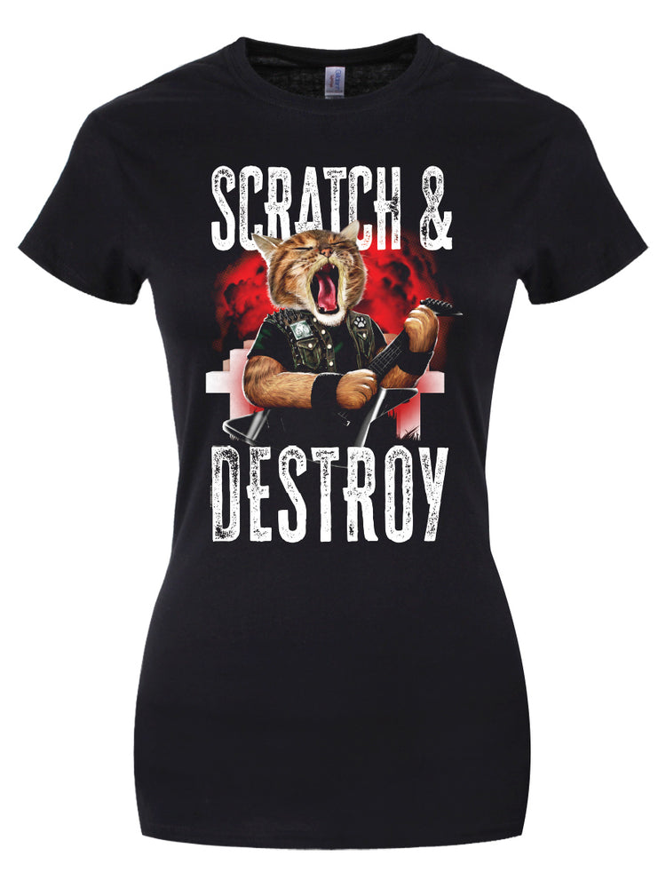 Playlist Pets Scratch & Destroy Ladies Black T-Shirt