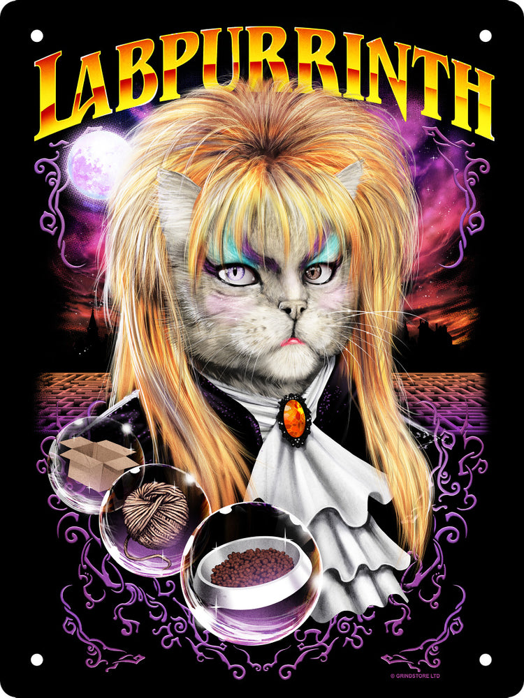 Horror Cats Labpurrinth Mini Tin Sign