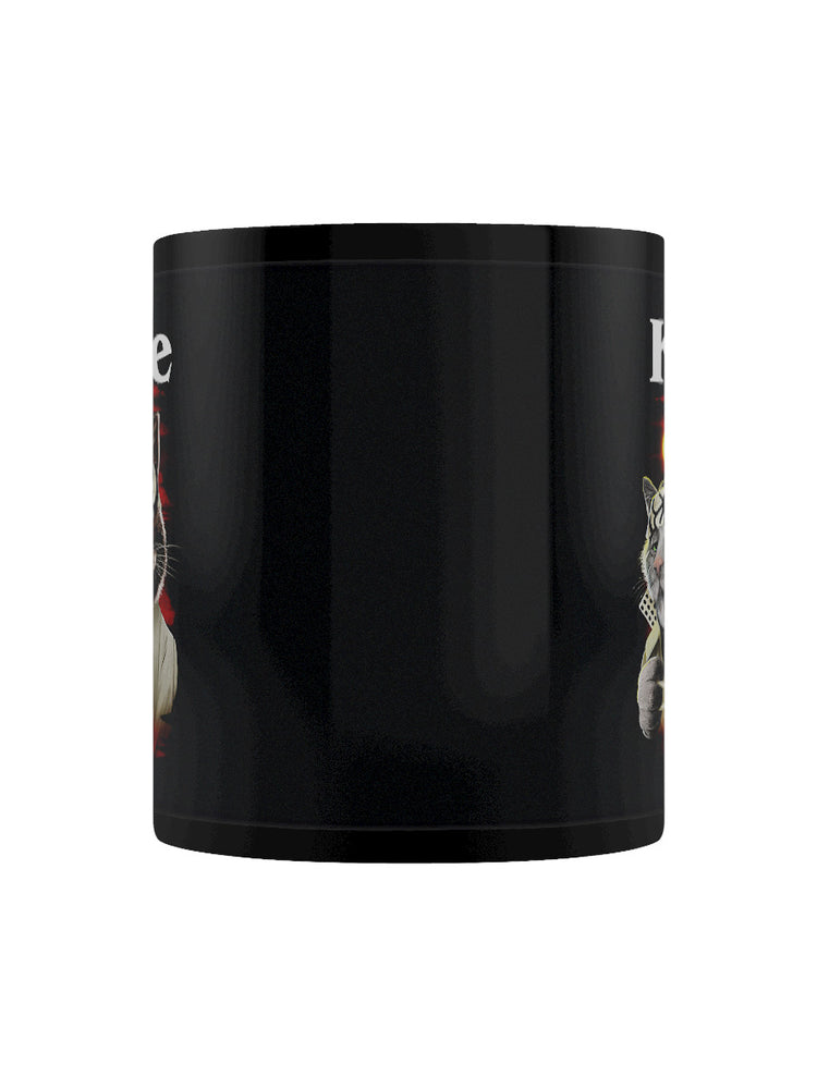 Horror Cats The Karate Cat Black Mug