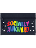 Socially Awkward Navy Blue Pencil Case