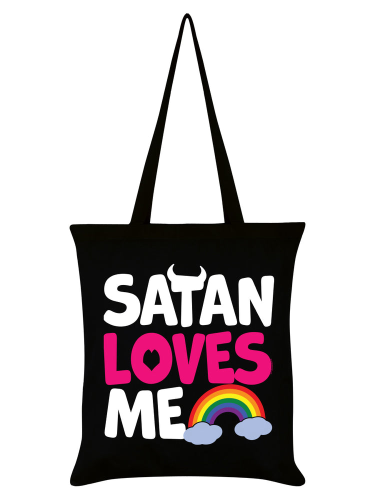 Satan Loves Me Black Tote Bag