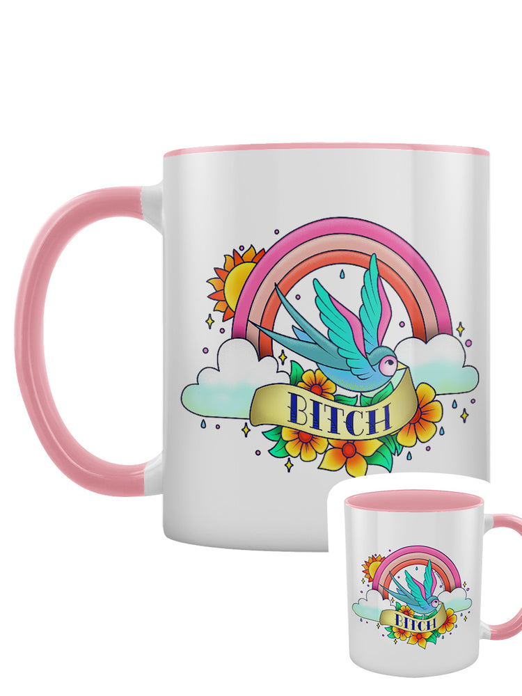 Bitch Tattoo Pink Inner 2-Tone Mug