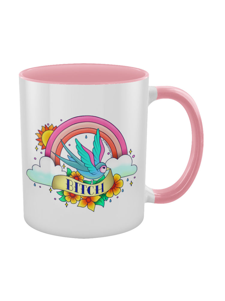 Bitch Tattoo Pink Inner 2-Tone Mug