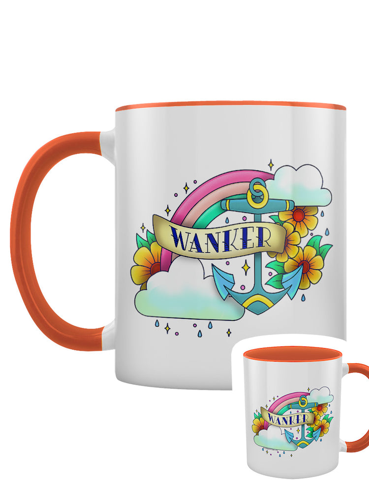 Wanker Tattoo Orange Inner 2-Tone Mug