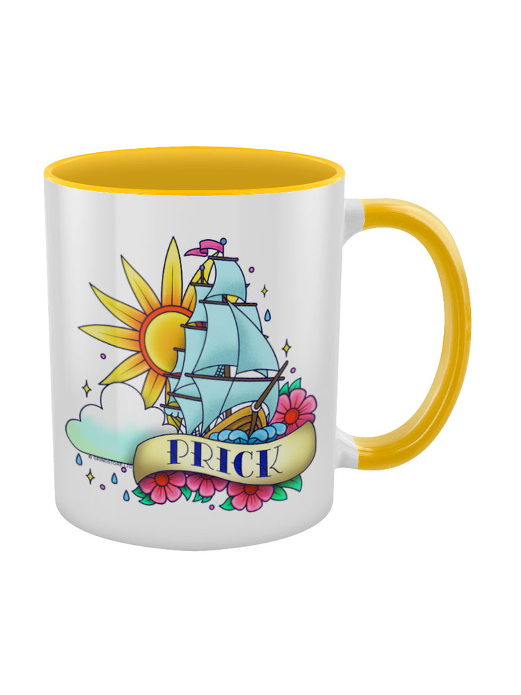 Prick Tattoo Yellow Inner 2-Tone Mug