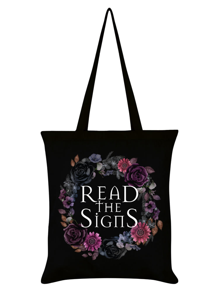 Read The Signs Black Tote Bag